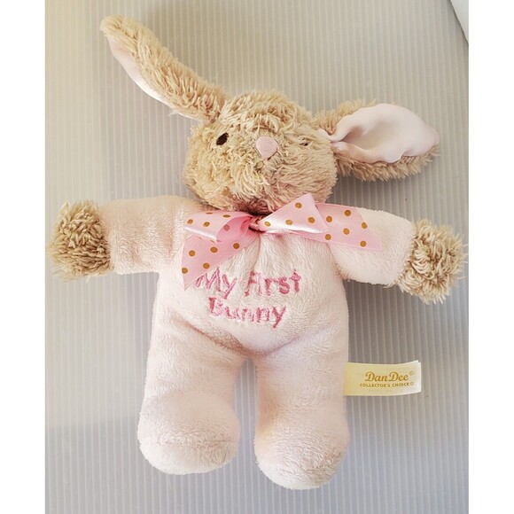 Dan Dee My First Bunny Lovey Rattle Stuffed Animal Baby Toy Lovey Easter Pink - Picture 7 of 7